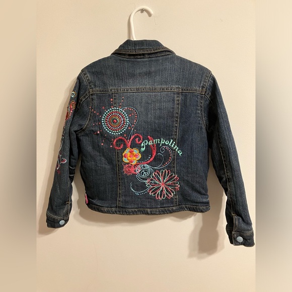 Pampolina Embroidered Warm Denim Jacket Girls 4T - Picture 8 of 11
